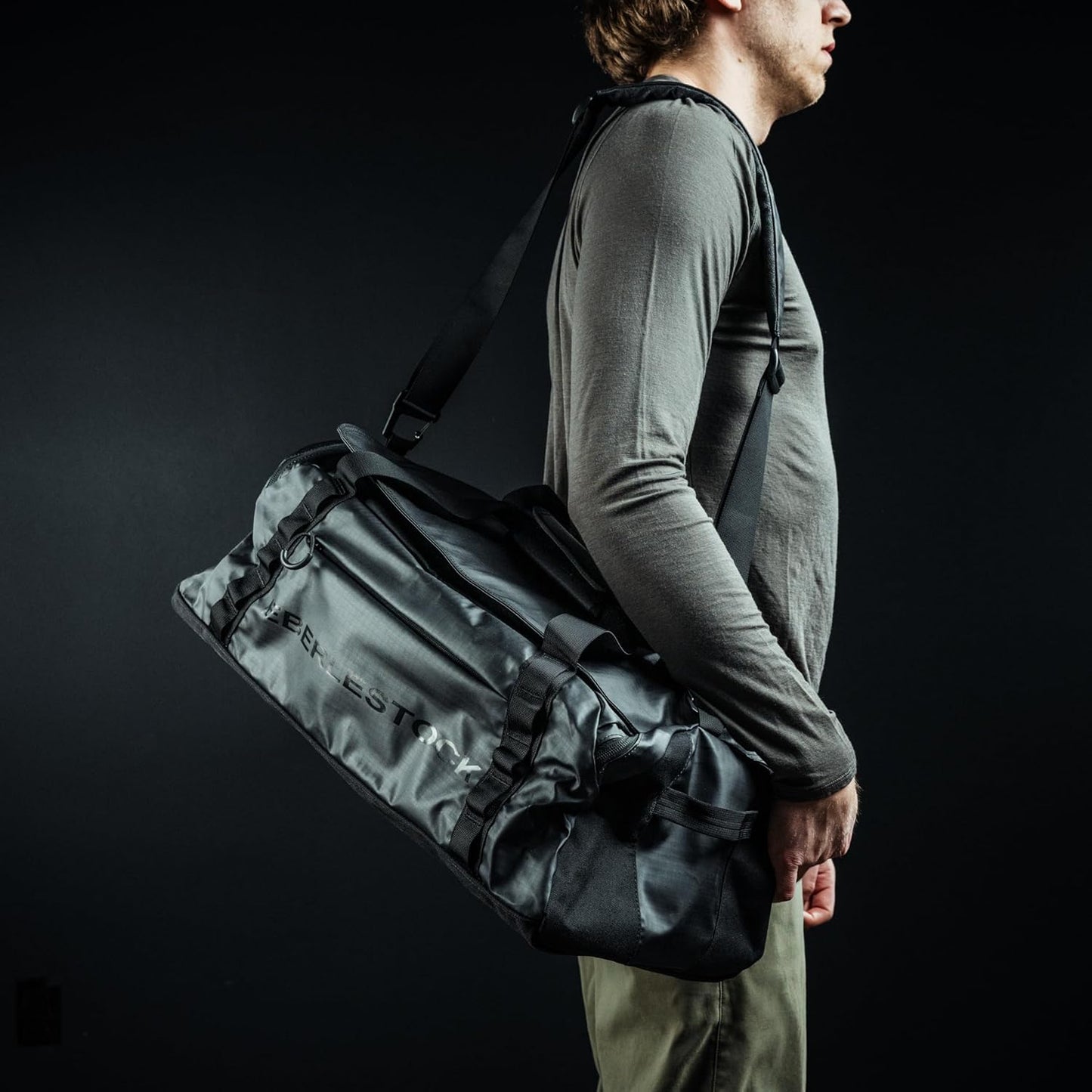 Eberlestock Hyllus Duffel Bag for Men - Durable, Water-Resistant, Small Men's Duffle Bag with Zipper Pockets, Ideal for Travel & Gym, Tactical Gear Bag, Hunting, Fishing, Camping - Military Green, 65L