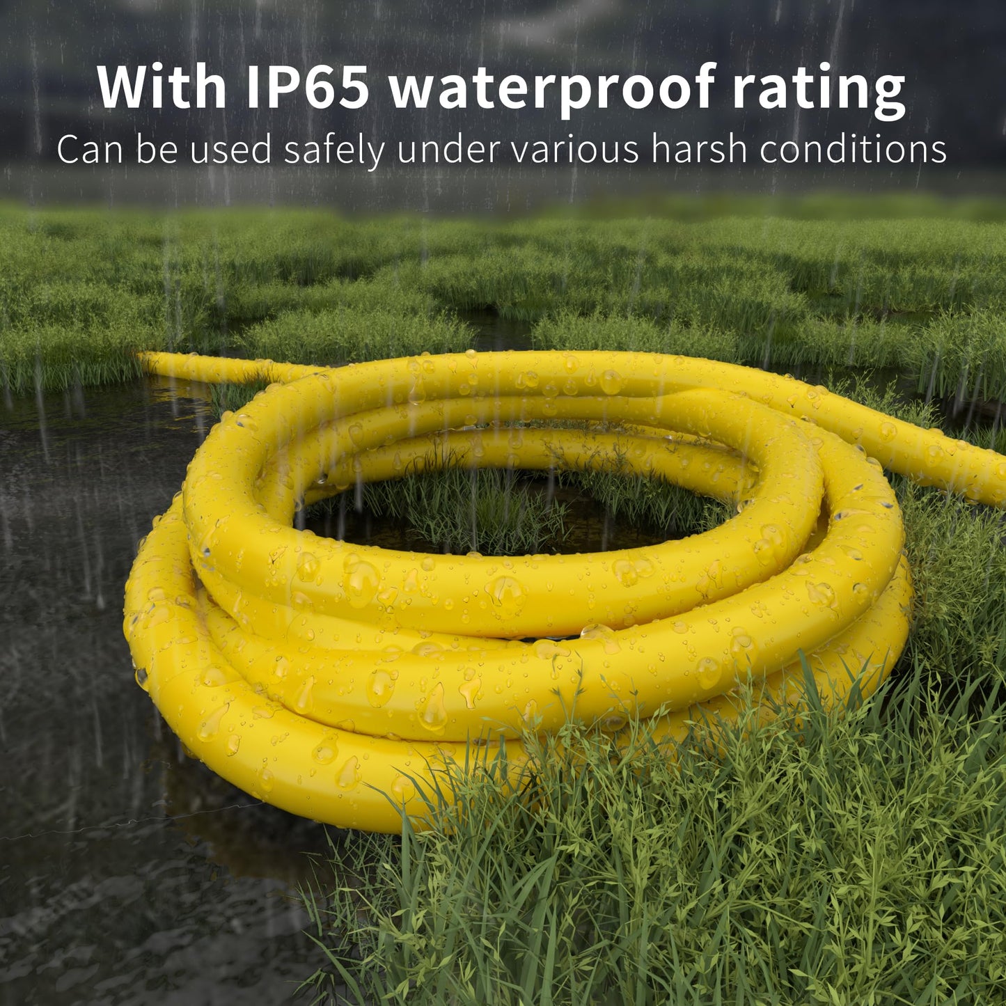Huanchain 50 Ft 12/3 Gauge Heavy Duty Outdoor Extension Cord Waterproof With Lighted End, Flexible Cold-Resistant 3 Prong Electr