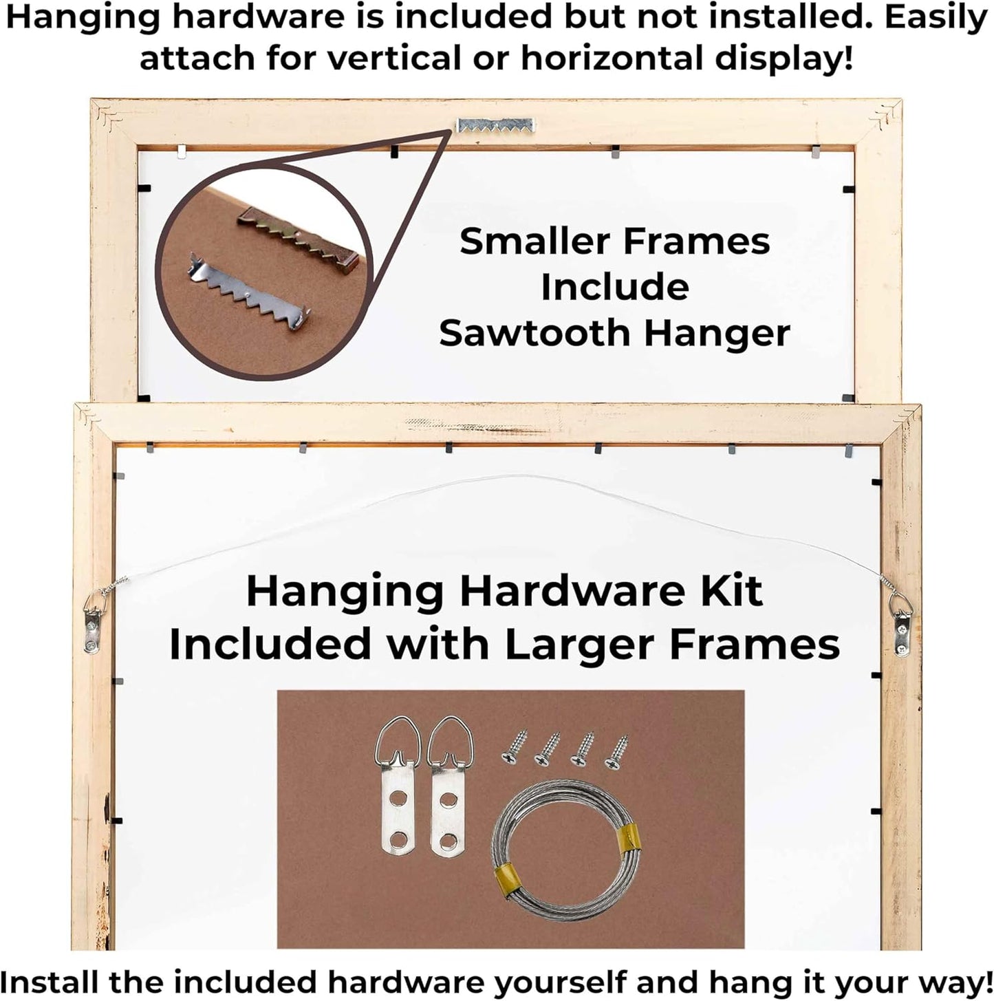 11x11 Shadow Box Black Solid Wood Display Frame with White Acid-Free Backing UV Acrylic & Hanging Hardware - with 3/4" Usable Depth