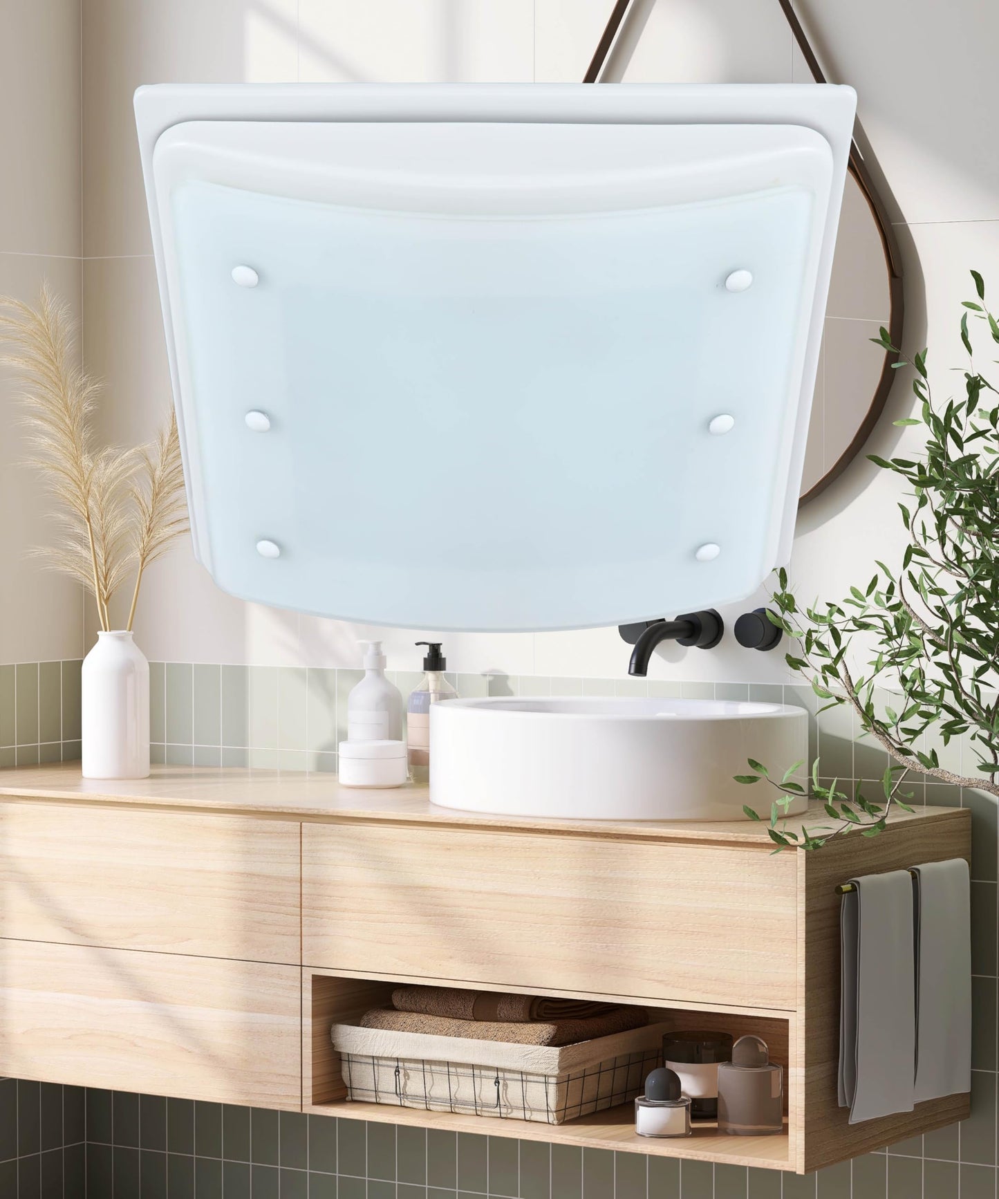 Good Housekeeping (90069 Buckingham 100 Cfm 2.0 Sones Decorative Bathroom Ventilation Exhaust Fan With Light & Night-Light In Ma