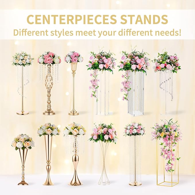 NUPTIO Artificial Flower Centrepieces for Tables - 6 Pcs Navy Blue & White Fake Flowers Roses Balls 9.5in Diameter - Silk Faux Rose Arrangement for Wedding Party Centerpiece Table Decorations