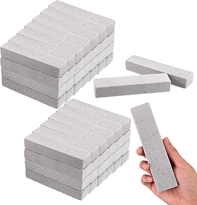 55 Pcs Pumice Stone for Toilet Bowl Cleaning Pumice Scouring Stick Pad Hard Water Stain Remover for Toilet Bathtubs Pool Tile Kitchen Sink Oven Stove Grill Home Bathroom Household