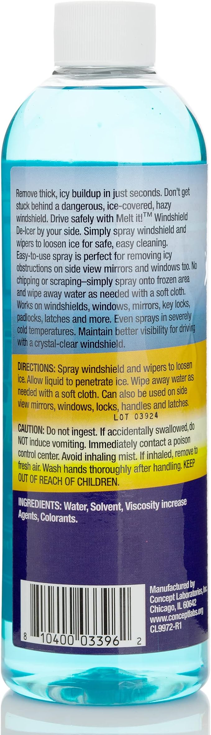 E·Z·R Windshield De-Icer. Melt it! Instantly Melts Ice & Winter Frost For Car Windshields, Windows, Mirrors, Key Locks, & Latches, Snow Melting Defrost Liquid For Car Window Cleaner, 17 Fl Oz, 2-Pack
