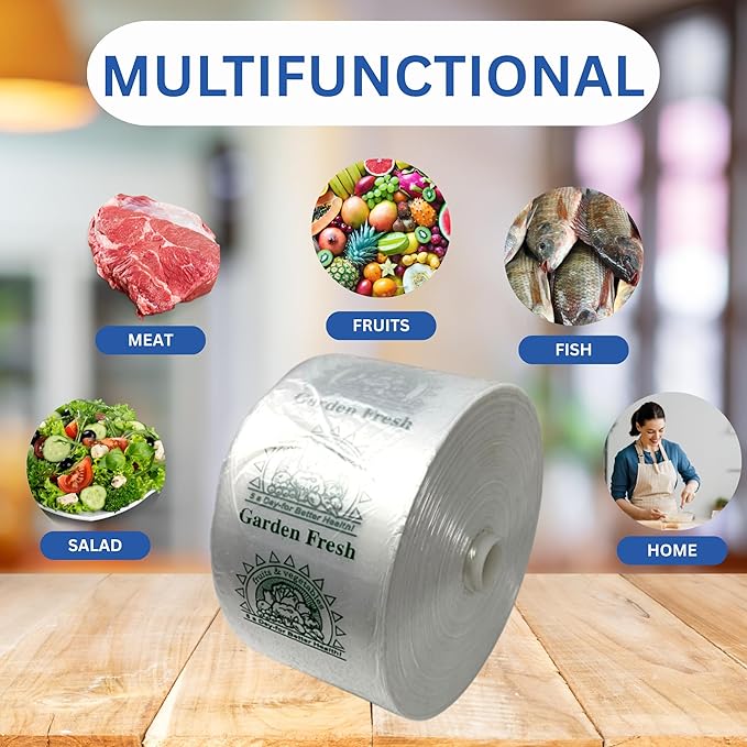 ASSUREPAK Clear Produce Bags Roll - 750 Bags - 15"x20" – for Grocery, Small Business, Reusable Produce Use, Food & Storage Needs, Garden Fresh, Narrow Profile, Kitchen Use