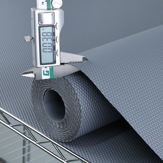 Hersvin Shelf Liners 16 in x 20 ft Thickened EVA Drawer Mats, Non-Adhesive Cupboard Pad, Kitchen Cabinet Lining Fridge Cushion (Gray Diamond, 40.7x610cm)