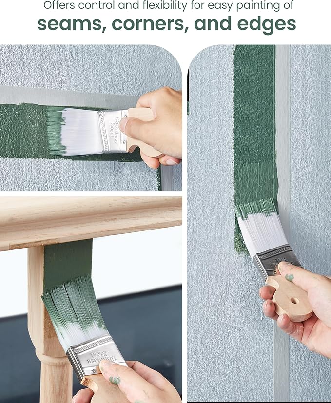 Voomey 2 Inch Angled Paint Brush for Trim, Walls, Furniture, and Wood Stain with Beech Wood Handle and Stainless Steel Ferrule