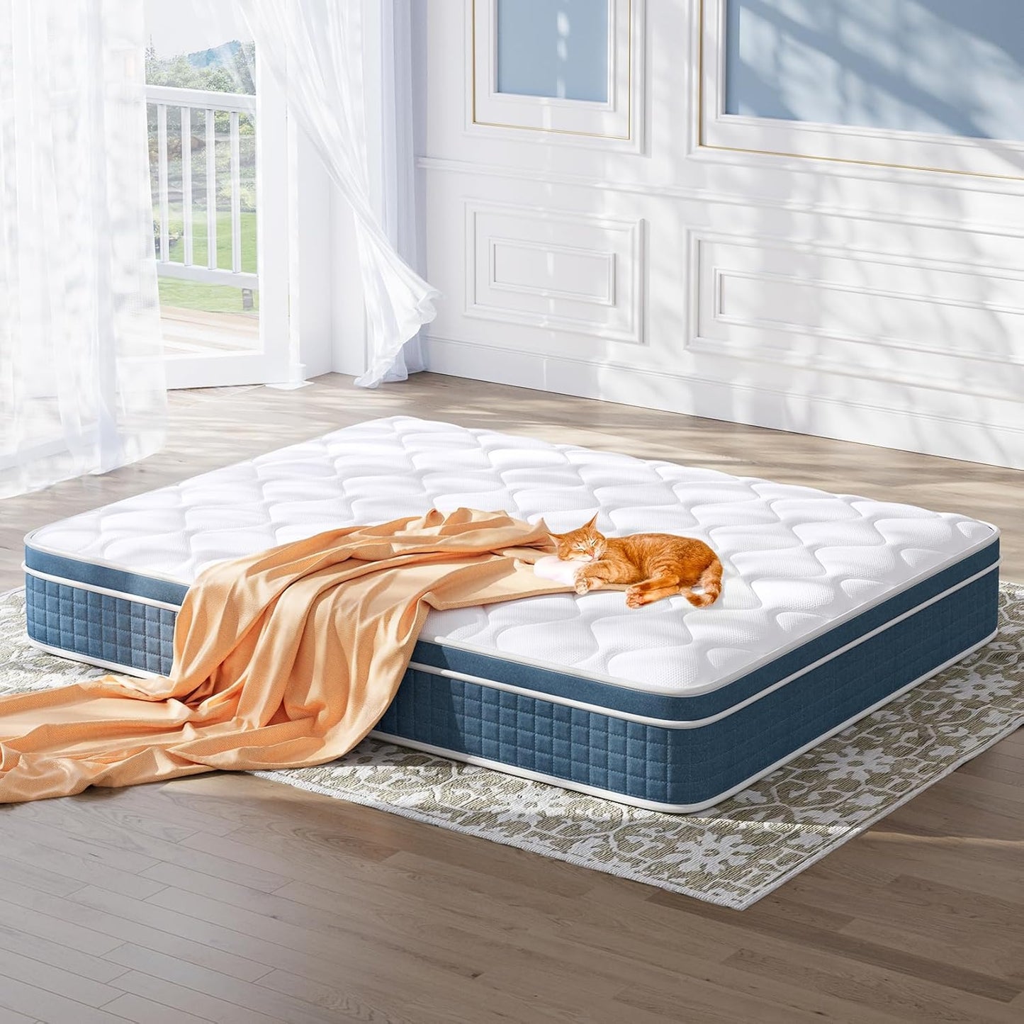 Queen Mattress 12 Inch, Hybrid Queen Bed Mattress with Individual Pocket Springs and Pressure-Relieving Memory Foam, Breathable, Medium Firm Mattress in a Box Queen Size 80"x60"x12"
