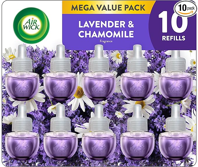 Air Wick Plug In Scented Oil Refill,Lavender & Chamomile, 10 ct