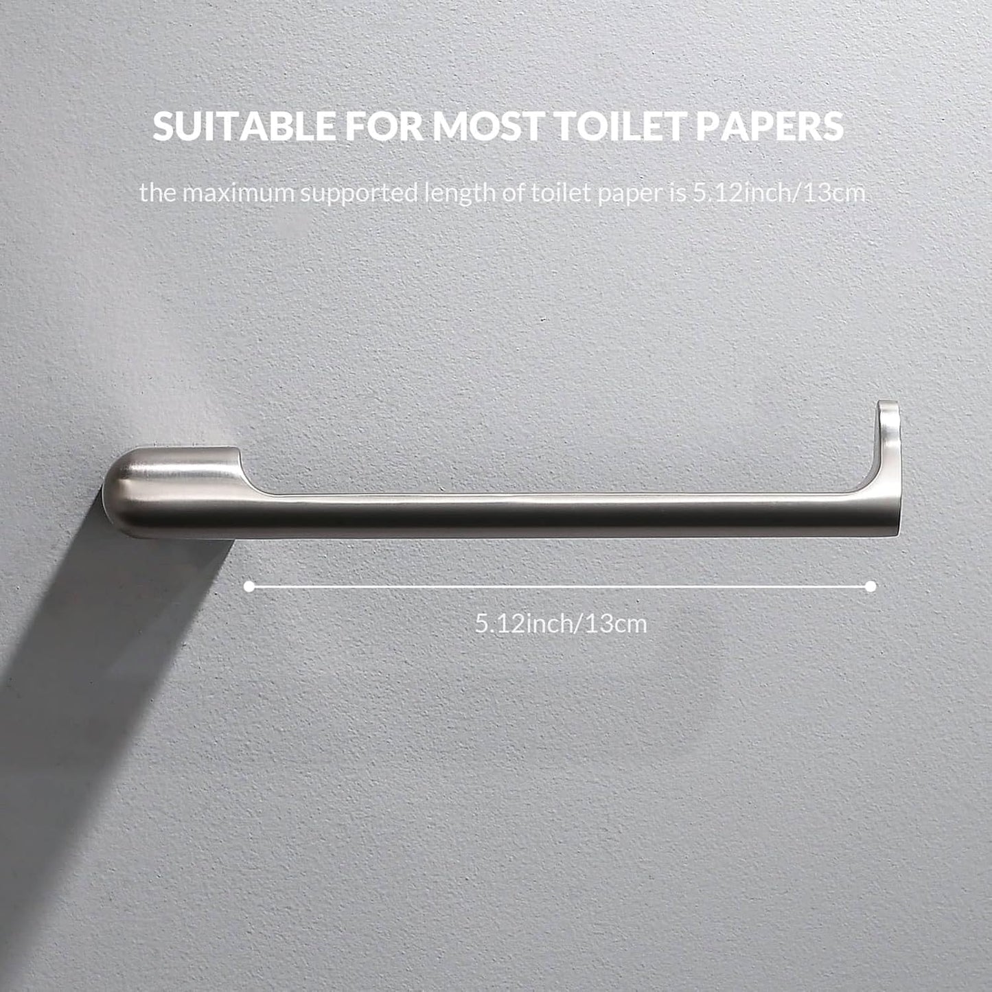 simpletome Toilet Paper Holder Wall Mount Never Rust Zinc Alloy Drilling Installation Modern Minimalist Design (Brushed Nickel)