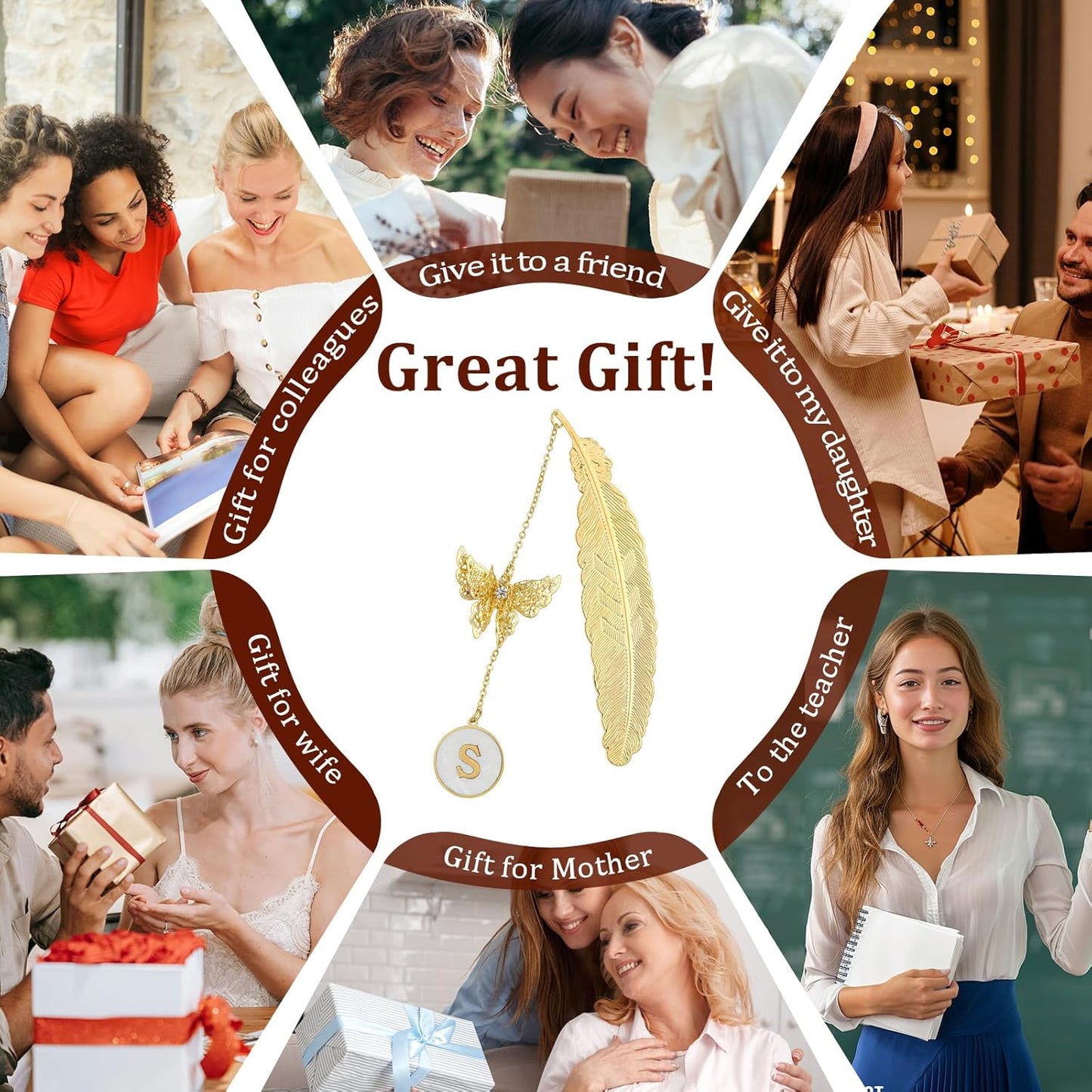 Personalized Initial Metal Butterfly Feather Bookmark for Women Girls Readers Book Lover Birthday Gifts for Women Her Teacher Girlfriend Wife Mom Sister Friend Daughter(Z)