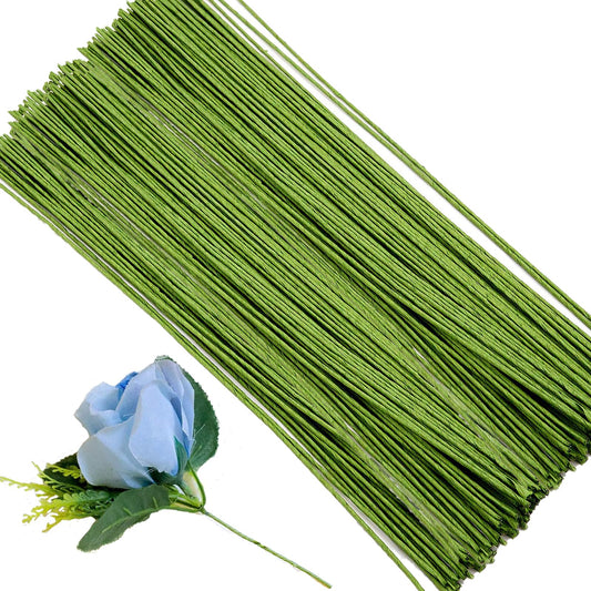 KINJOEK 400 Counts 16 Inch Floral Wire,14 Gauge Floral Stem Wire for DIY Floral Arrangements and Decorations