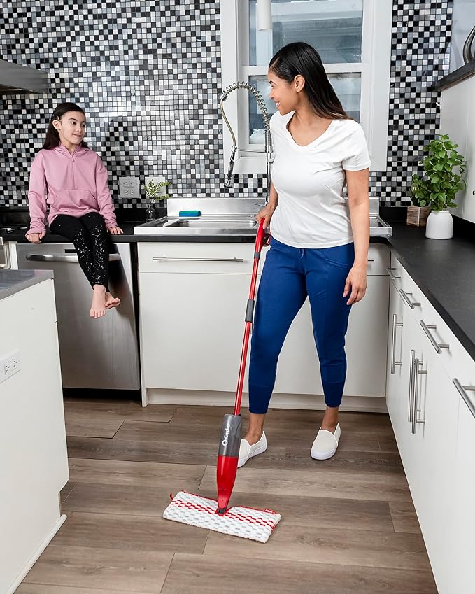 O-Cedar ProMist MAX Microfiber Spray Mop Removes 99% of Bacteria with just Water, Features 1 Extra Refill