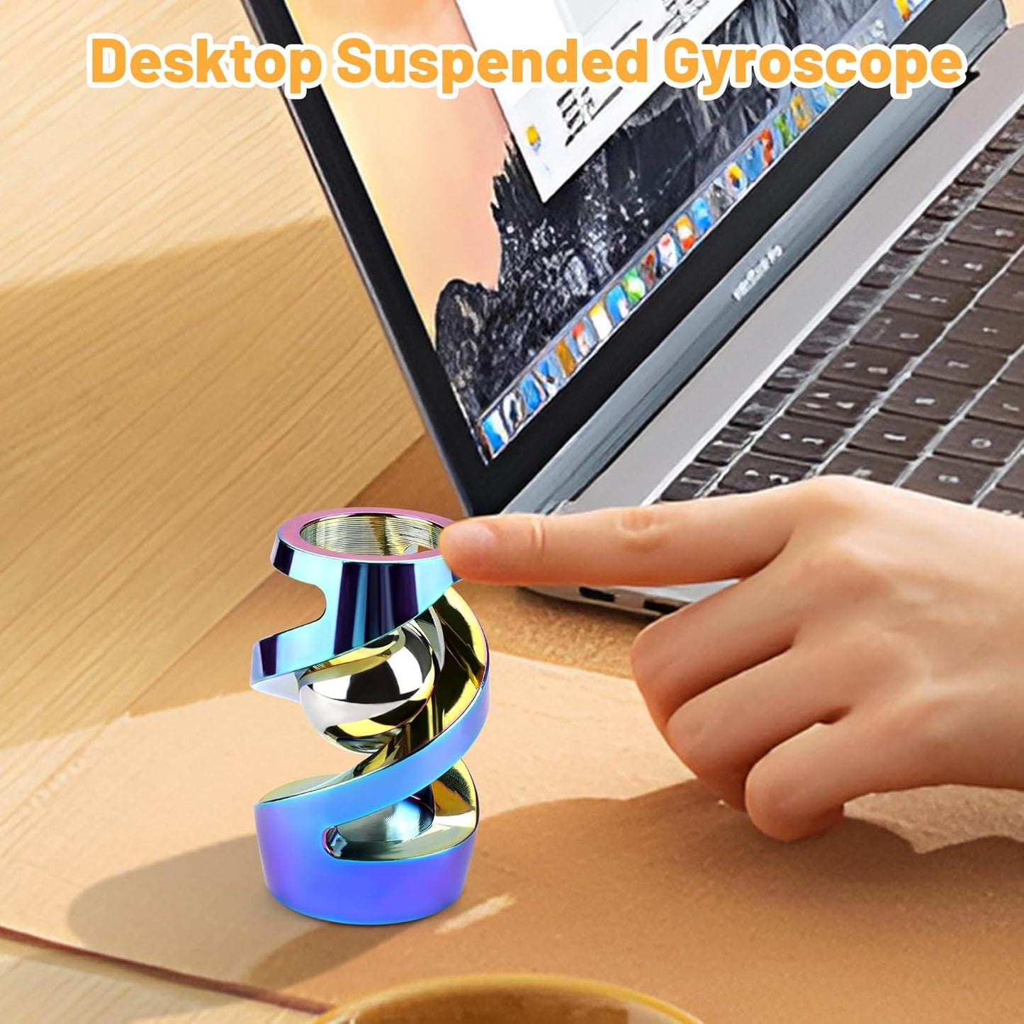 Upgraded Kinetic Desk Toys, Adult Fidgets for Anxiety and Stress, Desk Toys for Office for Adults, Fidget Toys Adults (Rainbow)