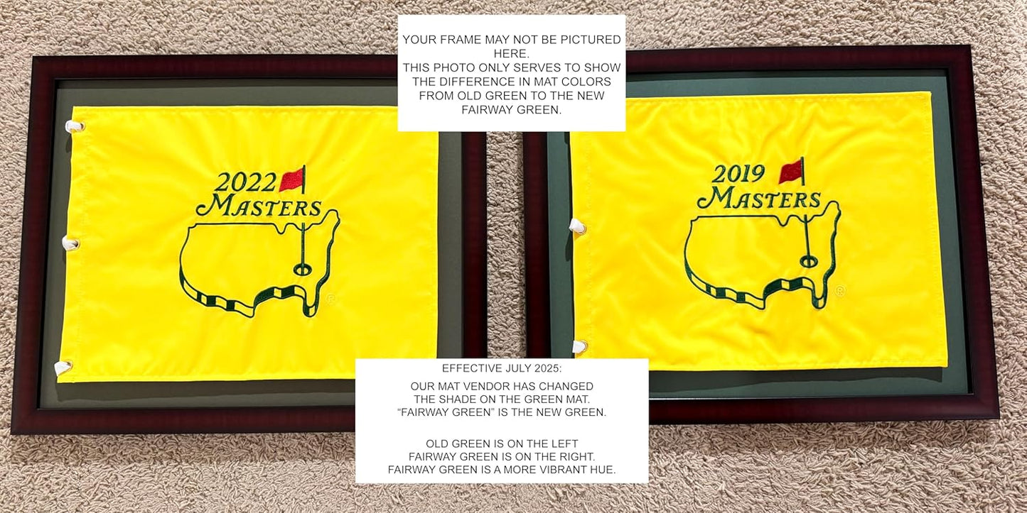 9x13 Brown Golf Scorecard Frame, Moulding brn-002, NEW Fairway Green Mat (holds approx. 6"x8" vertical card; card not included