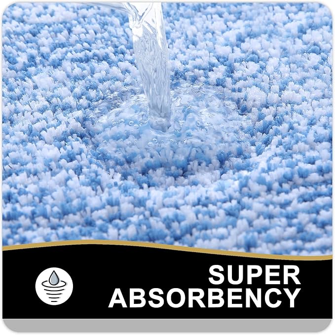 OLANLY Bathroom Rugs 70x24, Extra Soft and Absorbent Microfiber Bath Mat, Non-Slip, Machine Washable, Quick Dry Shaggy Bath Carpet, Suitable for Bathroom Floor, Tub, Shower (Long, Blue)