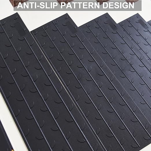 OrangeStar 5 Pack Stair Treads for Wooden Steps, 10" x 36" Non Slip Rubber Stair Mats Step Mat w/Nosing for Indoor, Outdoor