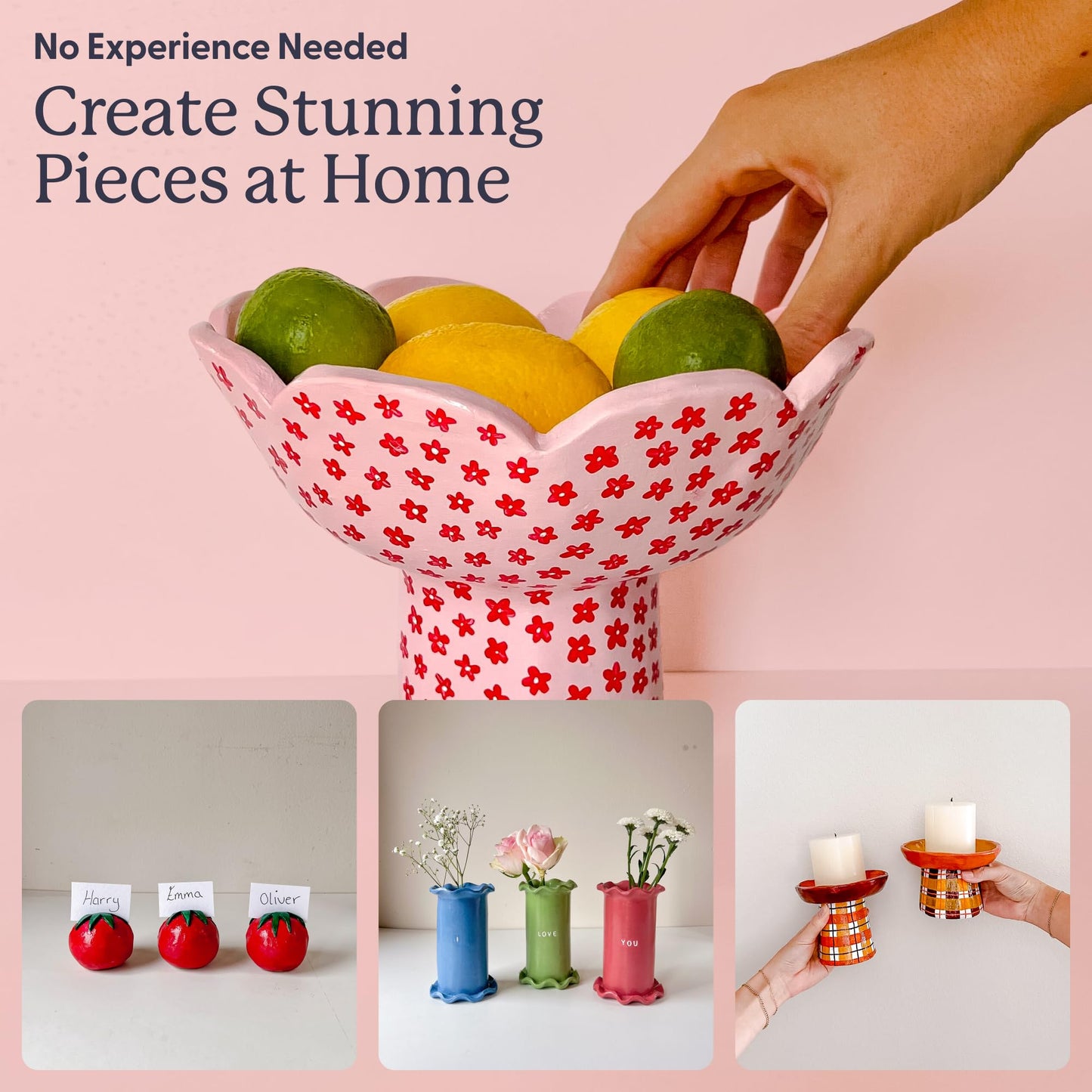 Sculpd - The Original Pottery Kit for Adults - Air Dry Clay for Adults, Tools, Varnish, Brushes, Mother's Day Activities, Arts & Crafts Set, Matte Varnish