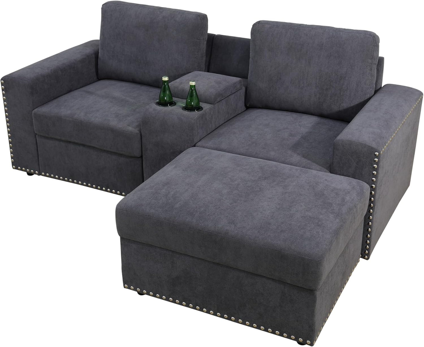 Modular Sectional Sofa Living Room Ottoman, U-Shaped Modern Couches for Living Room, Bedroom, Office