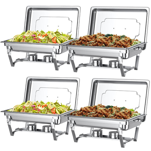 Chafing Dishes for Buffet Set – Chafers for Catering & Buffet Warmers with Lids | Serving Food Warmer & Chafers Servers Sets