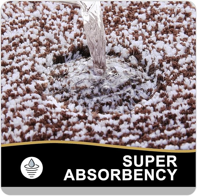 OLANLY Bathroom Rugs 30x20, Extra Soft and Absorbent Microfiber Bath Mat, Non-Slip, Machine Washable, Quick Dry Shaggy Bath Carpet, Suitable for Bathroom Floor, Tub, Shower (Medium, Brown)
