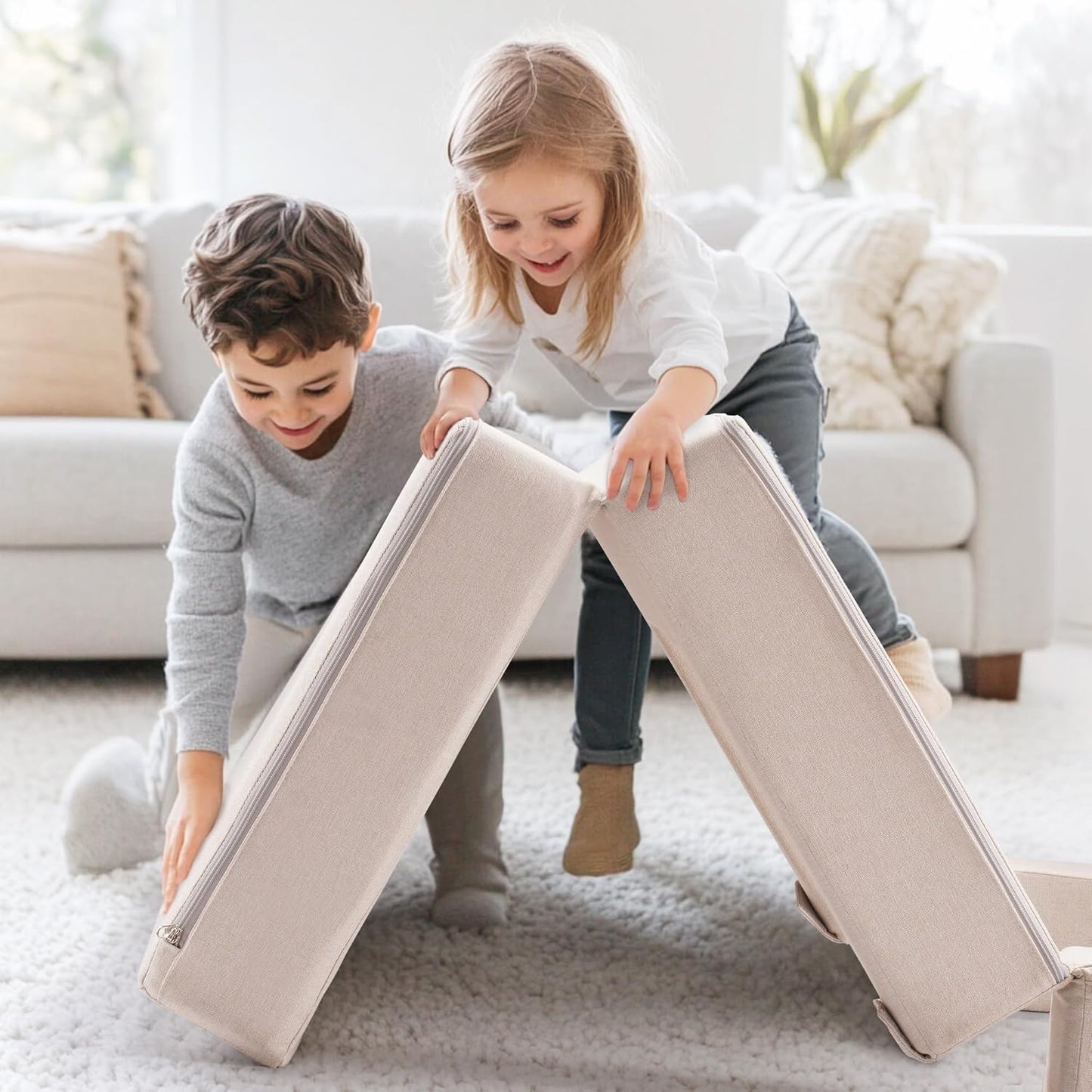 ROBOTIME Modular Play Couch for Kids, Convertible Toddler Sofa with Washable Covers, Versatile Foam Kids Couch for Playroom Forts, Lounging & Creative Play (for Ages 3+)