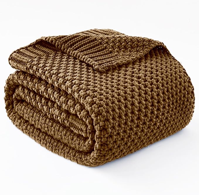 Topcee Knitted Weighted Blanket - 60"x80" 20lbs Queen Size Cooling Chunky Knit Heavy Blanket for Adults Cable Yarn Knit Decorative No Beads Soft Cozy and Cooling Weighted Throw Machine Washable