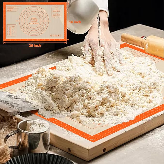 Silicone Baking Mat Set of 5, Nonstick Reusable Pastry Mat, Silicone Bread Sling & Loaf Pan Liners for Bread, Macaron Baking Mat for Cookie, Macarons