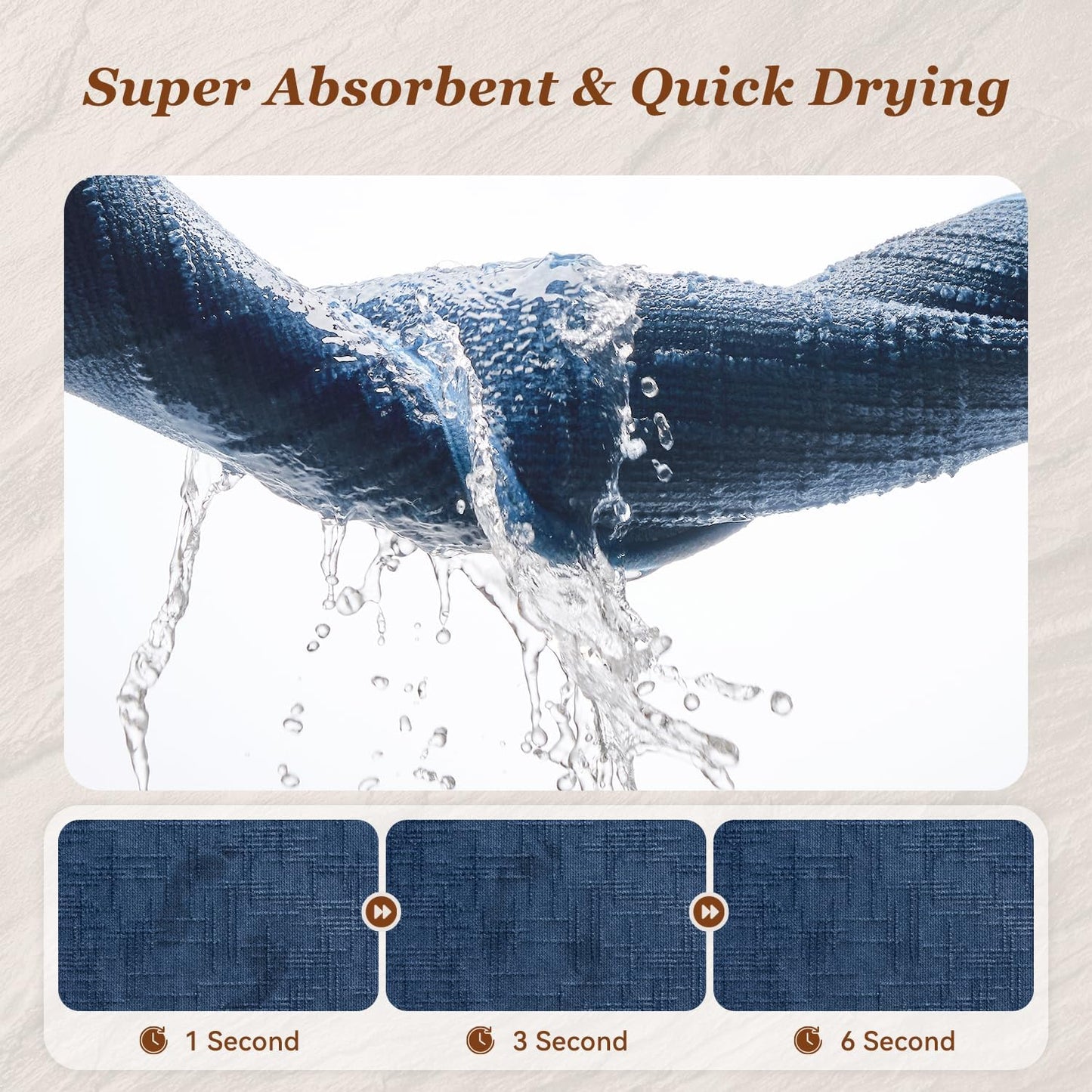 AMOAMI Bath Mat Non Slip Super Absorbent Quick Dry Bath Mats for Bathroom Floor Rubber Backing Washable Bathroom Rugs Modern Woven Jacquard Mat, Beside Tub Bath Rugs, 24" x 36", Blue