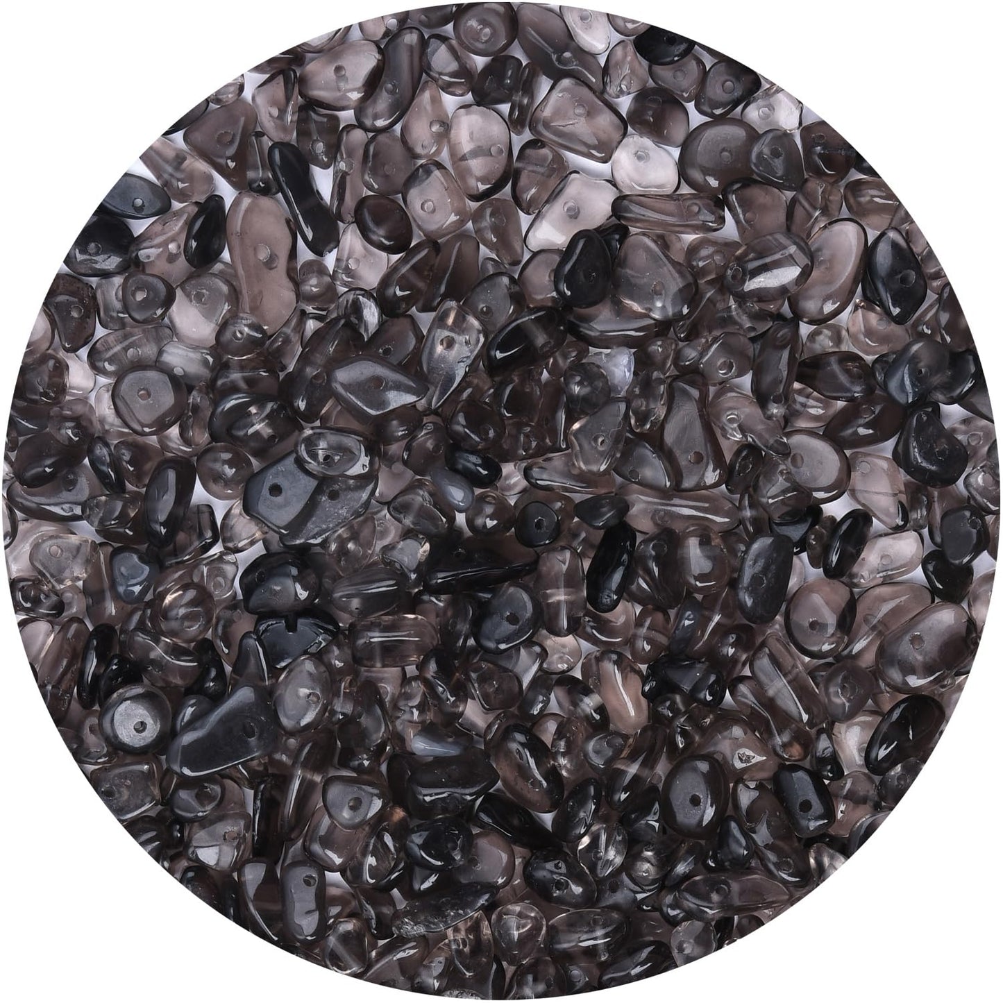 Natural Chip Stone Beads 450pcs Smoky Quartz Chips 5-8mm Genuine Real Irregular Healing Crystal Rocks Hole Drilled DIY Loose Gemstone Beads for Jewelry Making Bracelet Earrings Necklace Crafting