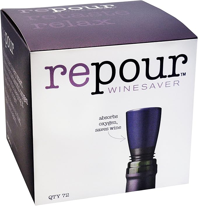 Repour Wine Saver and Stopper - Removes Oxygen, Preserving and Keeping Wine As Fresh As The Day The Bottle Was Opened (72-Pack)