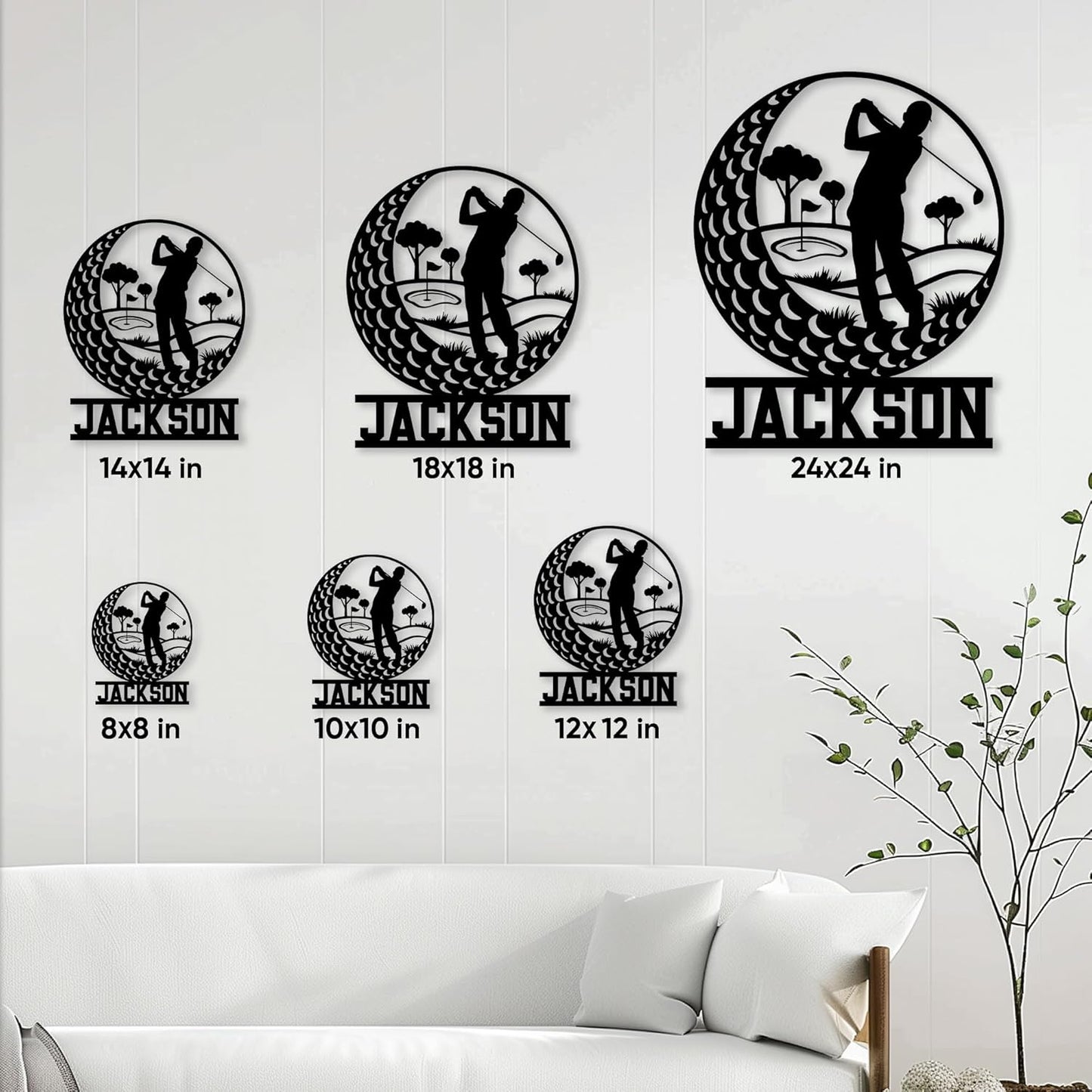 Personalized Golf Metal Sign, Custom Golfer Name Wall, Fence, Yard, Porch, Patio, Home, Office, or Man Cave Decor – Gift for Dad, Husband, Boyfriend, Son, or Golf Lover on Birthday or Holiday
