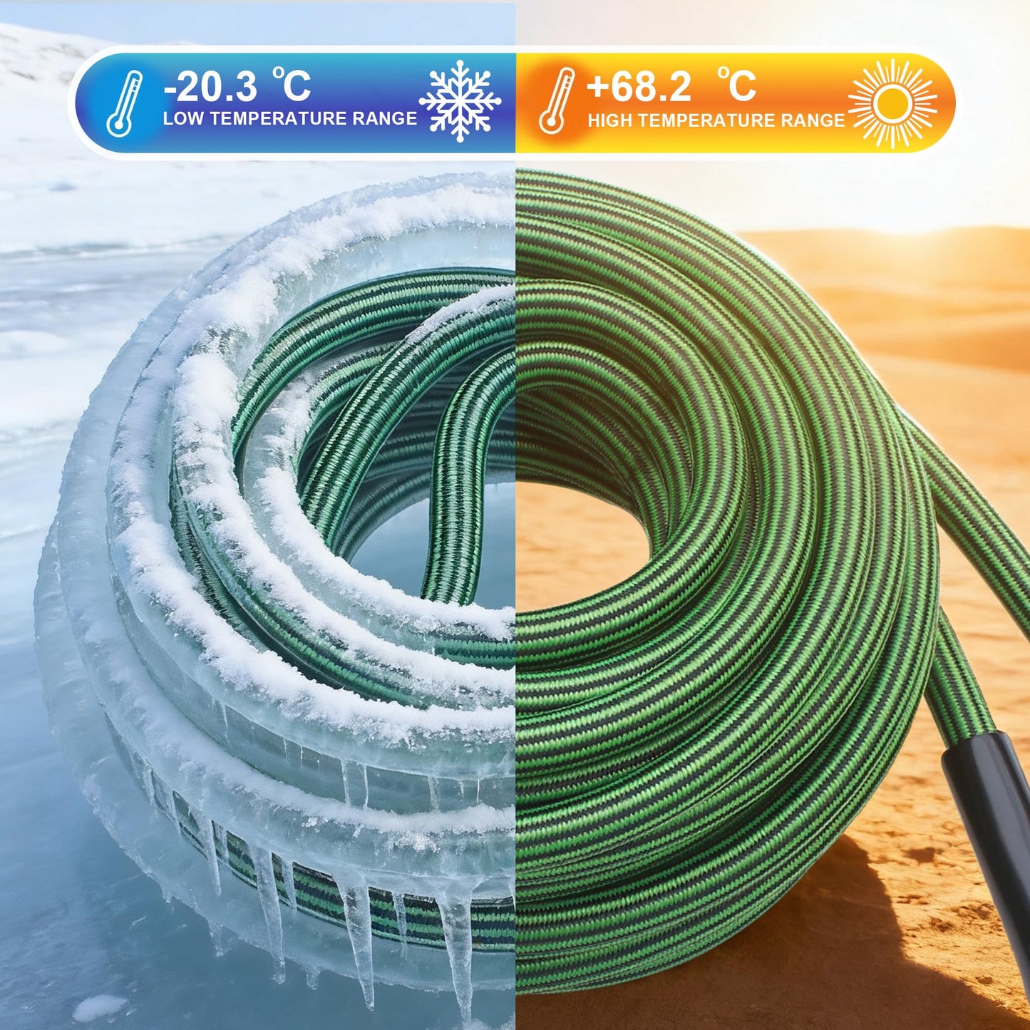 Torioweg Garden Hose 75 FT-Triple-layer pipe, Heavy Duty Water Hose with solid Aluminum Fittings, Ultra-Lightweight and Flexible, Abrasion-Resistant, Rust-Resistant,Watering and Cleaning for Outdoor