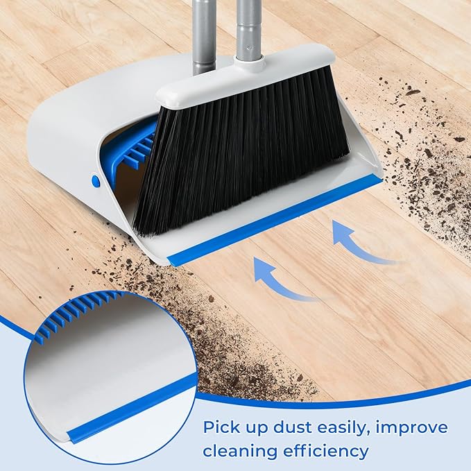 Broom with Dustpan Combo Set, Dustpans Stand Up