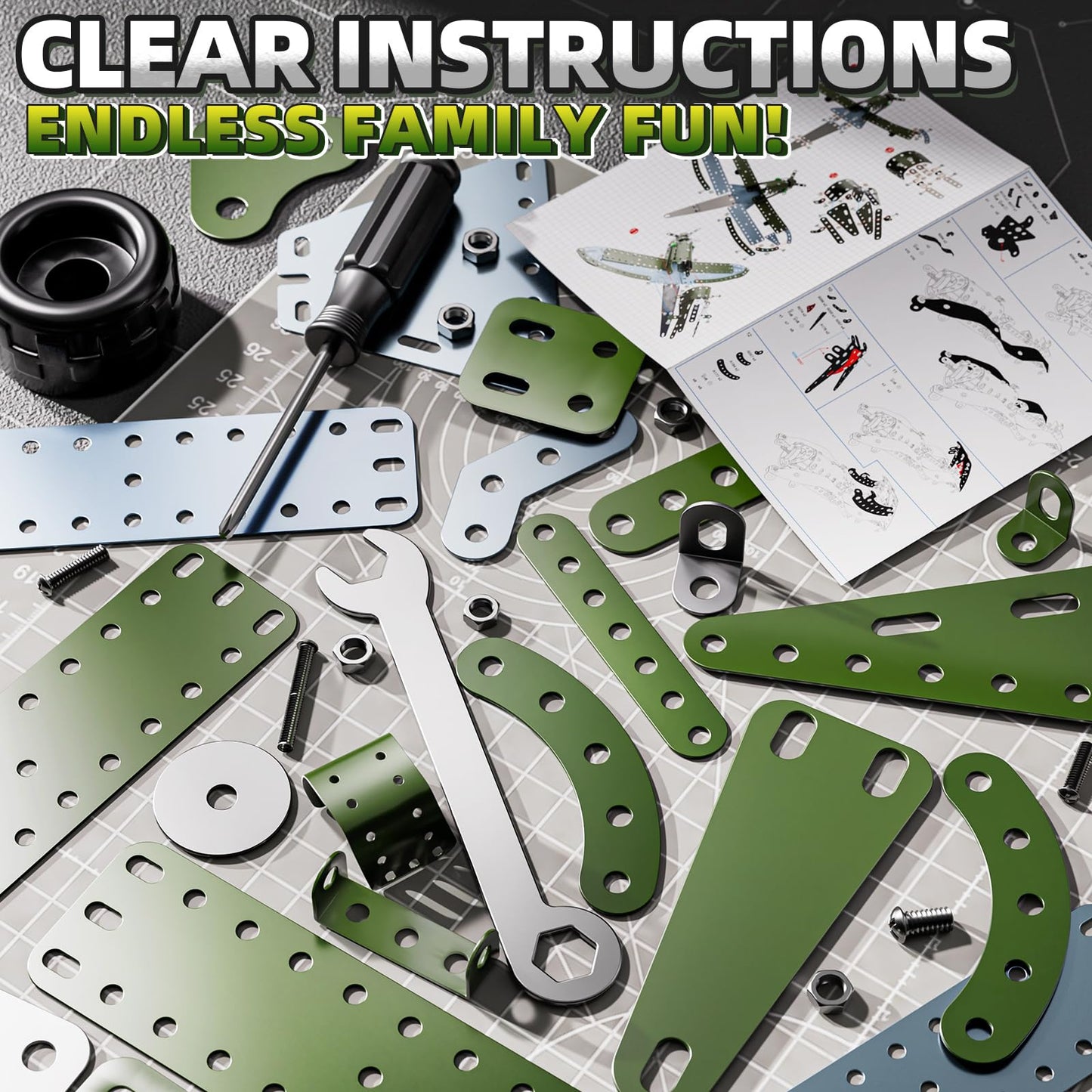 XINNOVEL Metal Model Airplane Kits - STEM Projects for Kids Ages 8-12, Assembly Educational Building Toys Model Aircraft Metal for Kids Boys Girls 8 9 10 11 12 Years Old