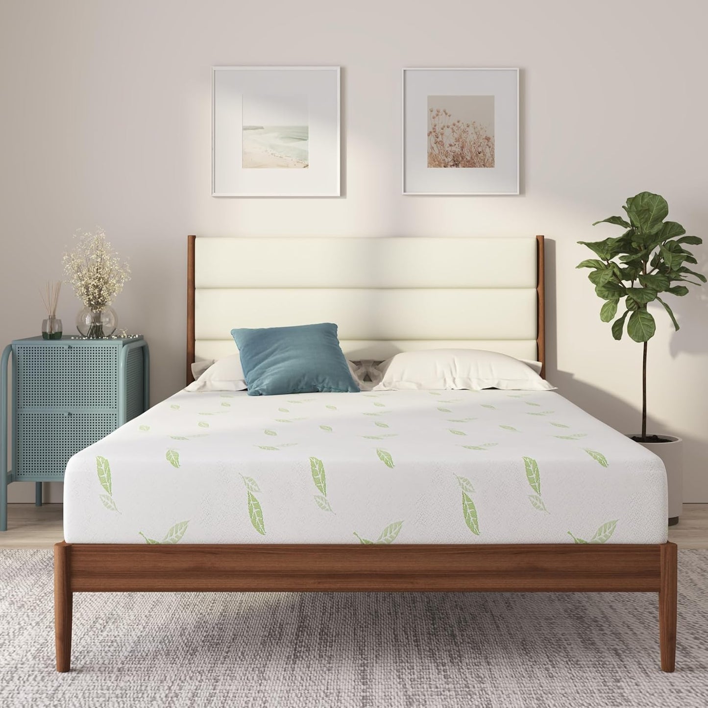 NapQueen Twin XL Size, 8 Inch Anula Green Tea Infused Memory Foam Mattress, Bed in a Box, CertiPUR-US Certified Mattress