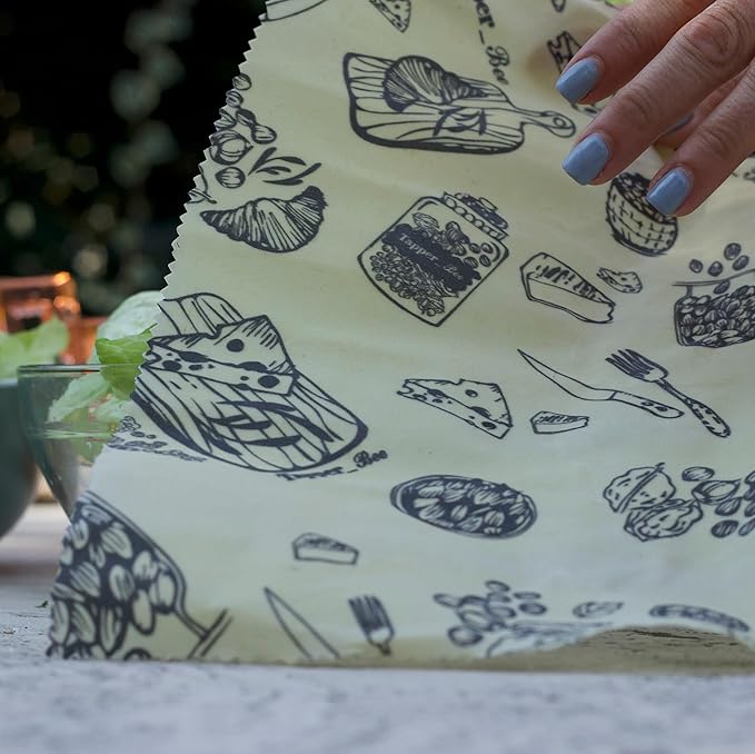 Reusable Beeswax Wrap Roll – Cotton, Plastic-Free Food Storage Alternative – Wrap Made by Women in Chile Grey Nuts