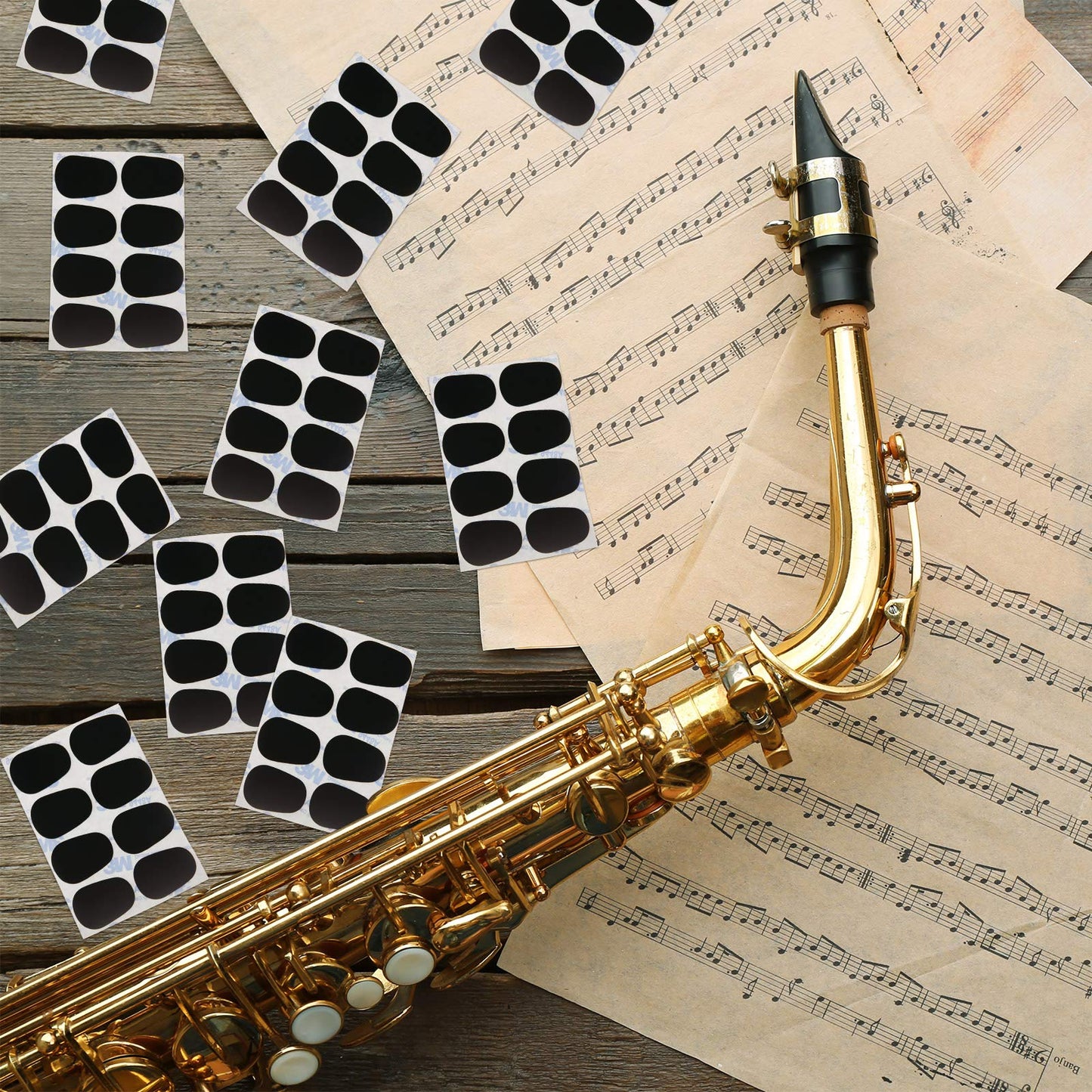 Boao 160 Pcs 0.8Mm Thick Saxophone And Clarinet Mouthpiece Cushion Sax Mouthpiece Patches Pads Cushions Thick Rubber With Strong