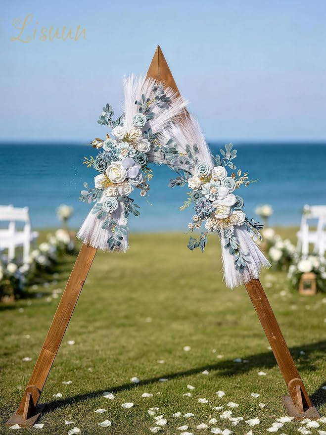 Wedding Arch Flowers, Artificial Flowers for Decoration, Large Flower Swag for Boho Styles Wedding Ceremony Floral Decor - Pack of 2