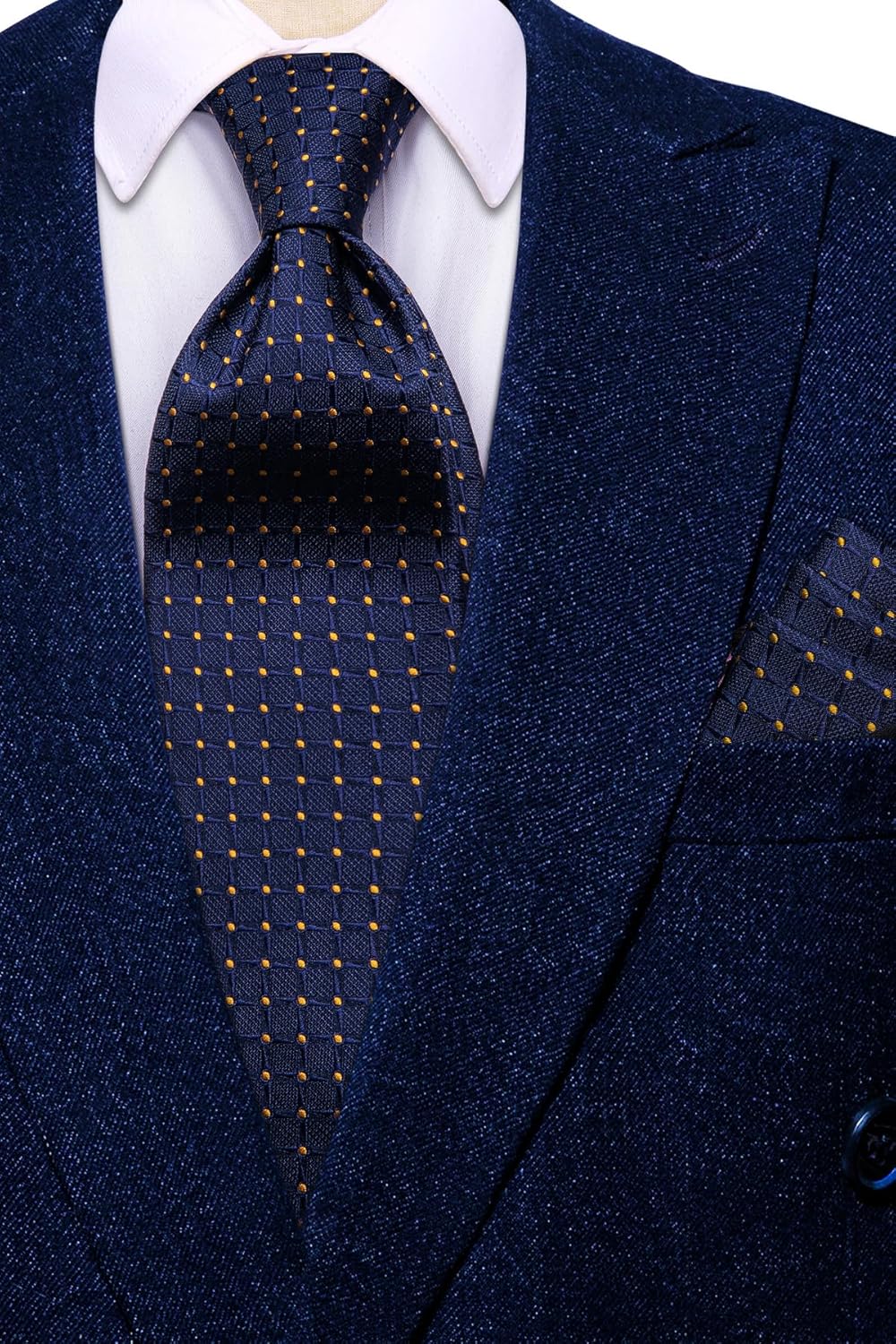 Dubulle Mens Paisley Striped Tie WOVEN Necktie for Men and Handkerchief Cufflinks Set Wedding Formal Business