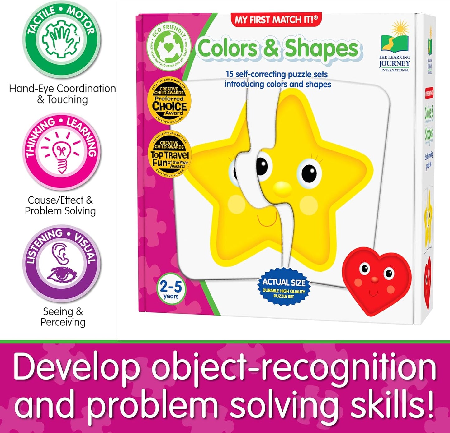 The Learning Journey: My First Match It - Colors and Shapes- 15 Piece Self-Correcting Matching Puzzles - First Learning Toys for Toddlers 2-5 - Award Winning Toys