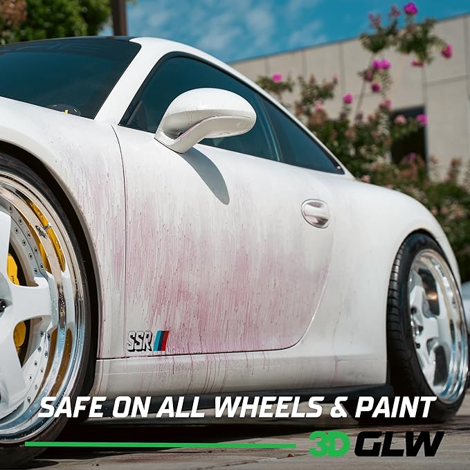 3D GLW Series Iron Remover – Fast Acting Fallout & Brake Dust Cleaner | pH Balanced Wheel & Paint Decontamination | DIY Detailing Spray | Made in USA |64 oz