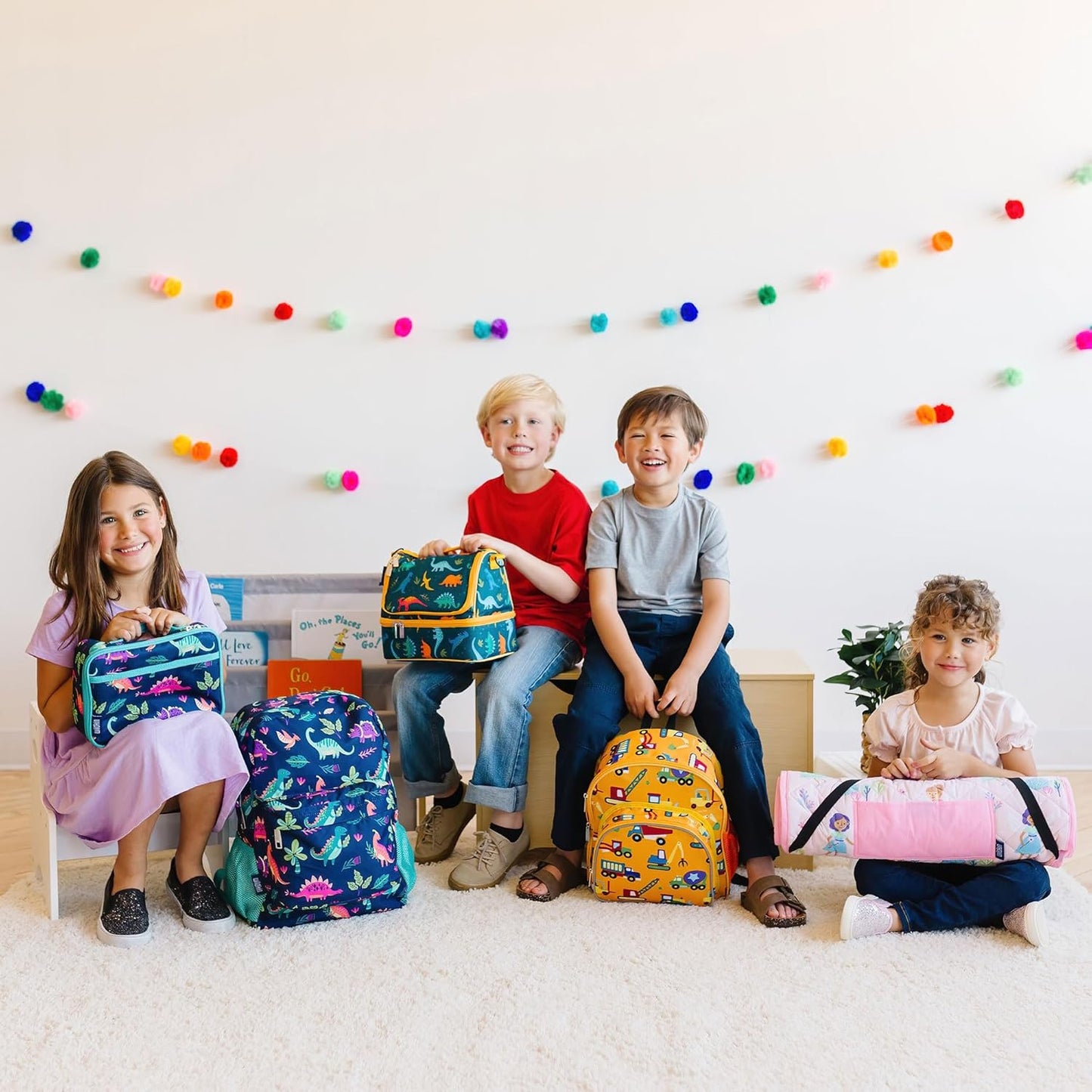 Wildkin Kids Insulated Lunch Box – Durable and Reusable for School & Travel - Confetti Blue