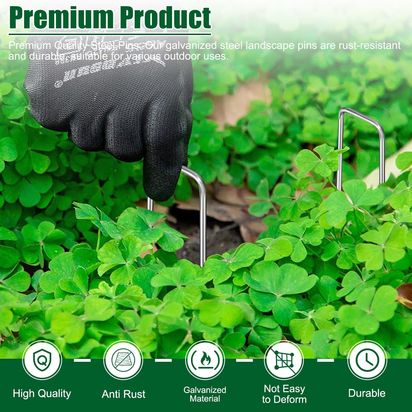 12 Inch Galvanized Landscape Staples Stakes, 25/50/100/200/12pcs Garden Metal Stakes for Weed Barrier Fabric, Fence Stakes, Tent Stakes, Christmas Decorations (12pcs)