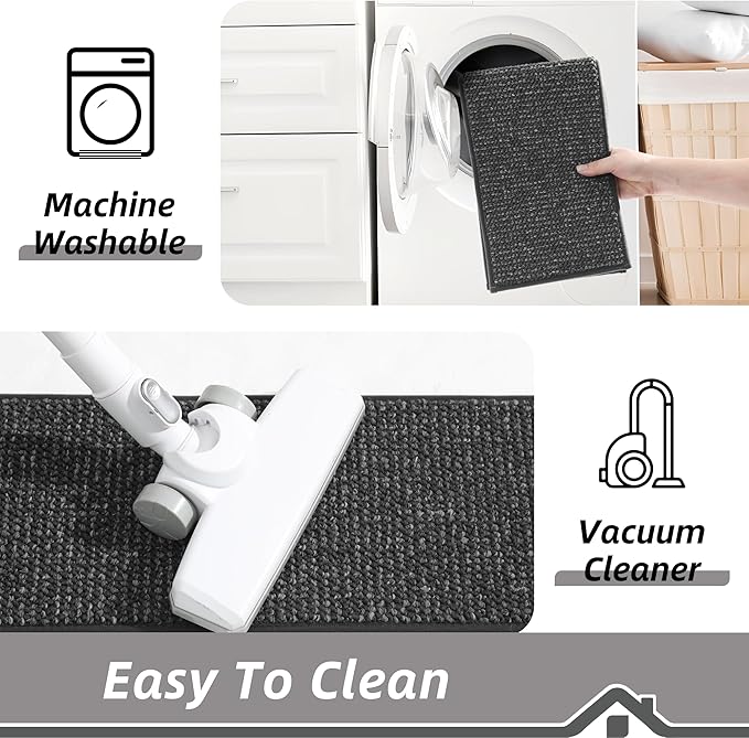 BEQHAUSE Stair Treads for Wooden Steps 28inX9in, Carpet Stair Treads Non Slip Indoor, Machine Washable Stair Runners for Kids Elders and Pets, Carpet for Stair Rugs Mat, TPE Backing, 15pcs, Charcoal