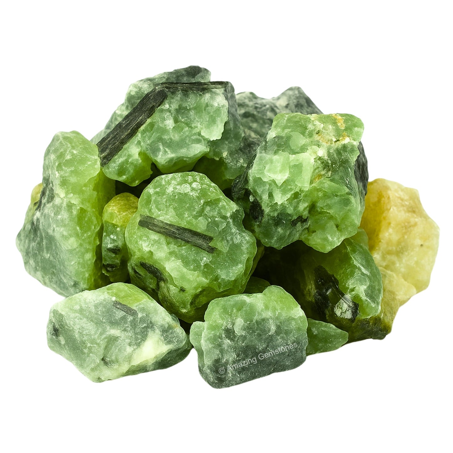 Amazing Gemstone Prehnite Raw Crystals and Healing Stones, Natural Rocks For Tumbling - DIY Raw Stones And Crystals (1 Piece)