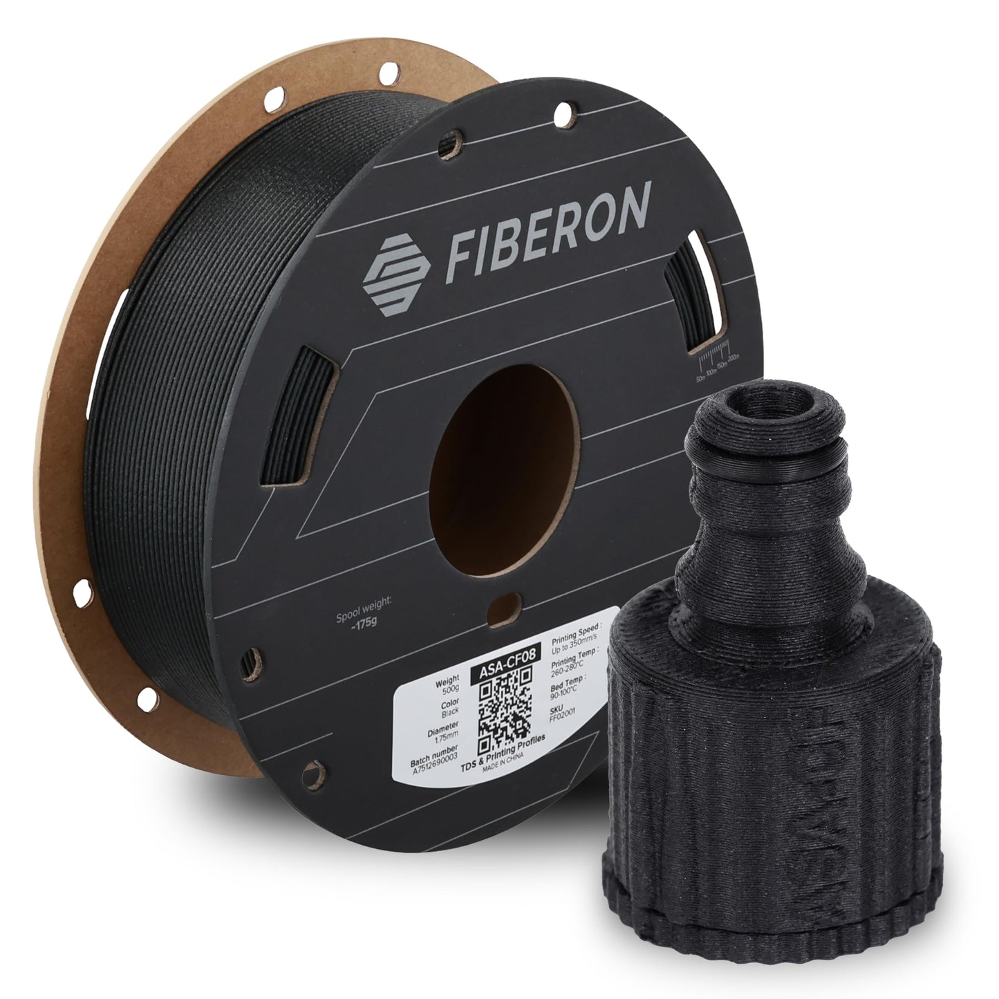Polymaker Fiberon Light Grey PET-GF15 3D Printer Filament 1.75mm 1KG, 15% Glass Fiber Reinforced, High Strength & Heat Resistanc
