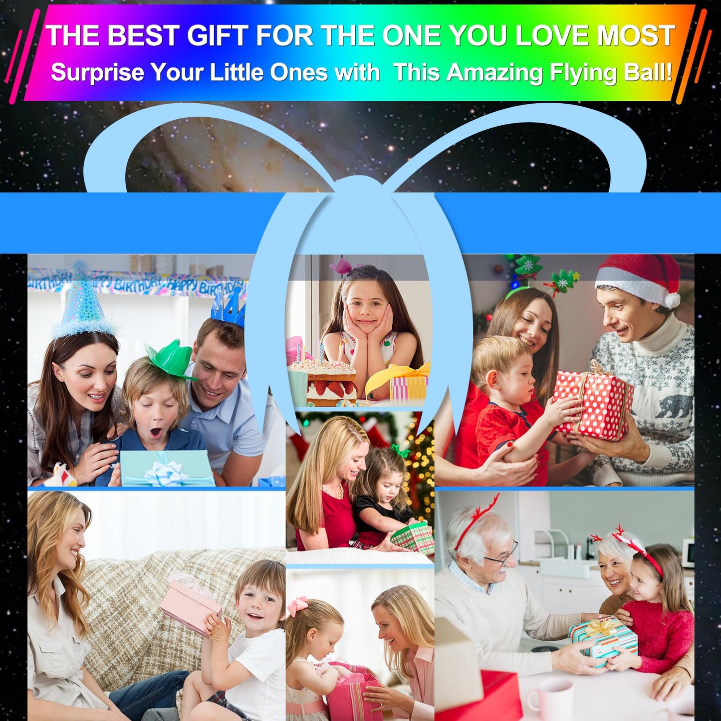 Vantexi Flying Orb Ball Toy,2026 Upgraded Parachute with LED Light,Magic Hand Controlled Gravity Ball,Cosmic Globe Boomerang,Cool Christmas Birthday Gift for 6 7 8 9 10+ Year Old Boys Girls Teens-Navy