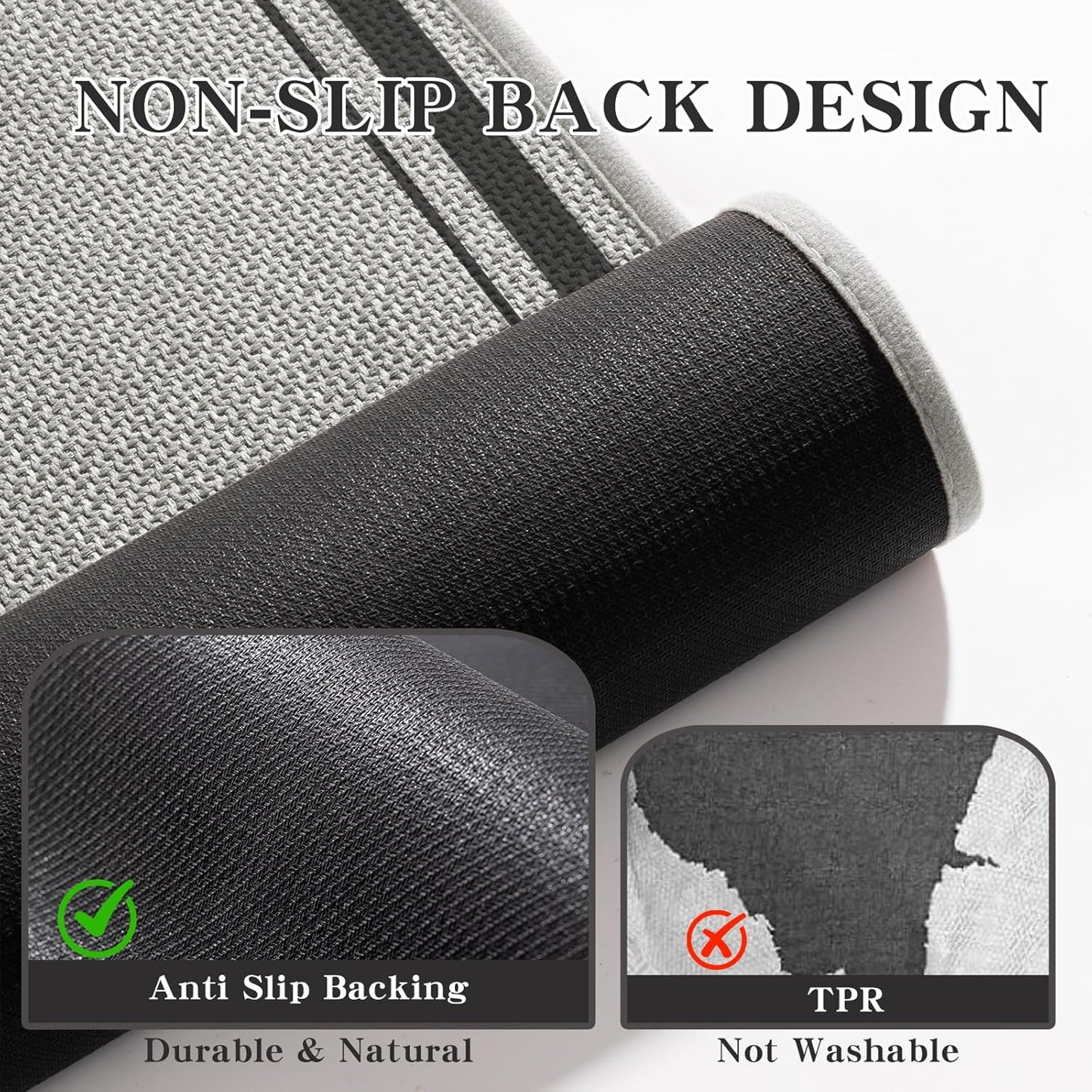 chakme Bathroom Rugs Mat 24x17, Ultra Thin Non Slip Bath Mat Small Quick Dry Absorbent Bath Mat for Bathroom Floor, (Dark Grey, 24"x17")