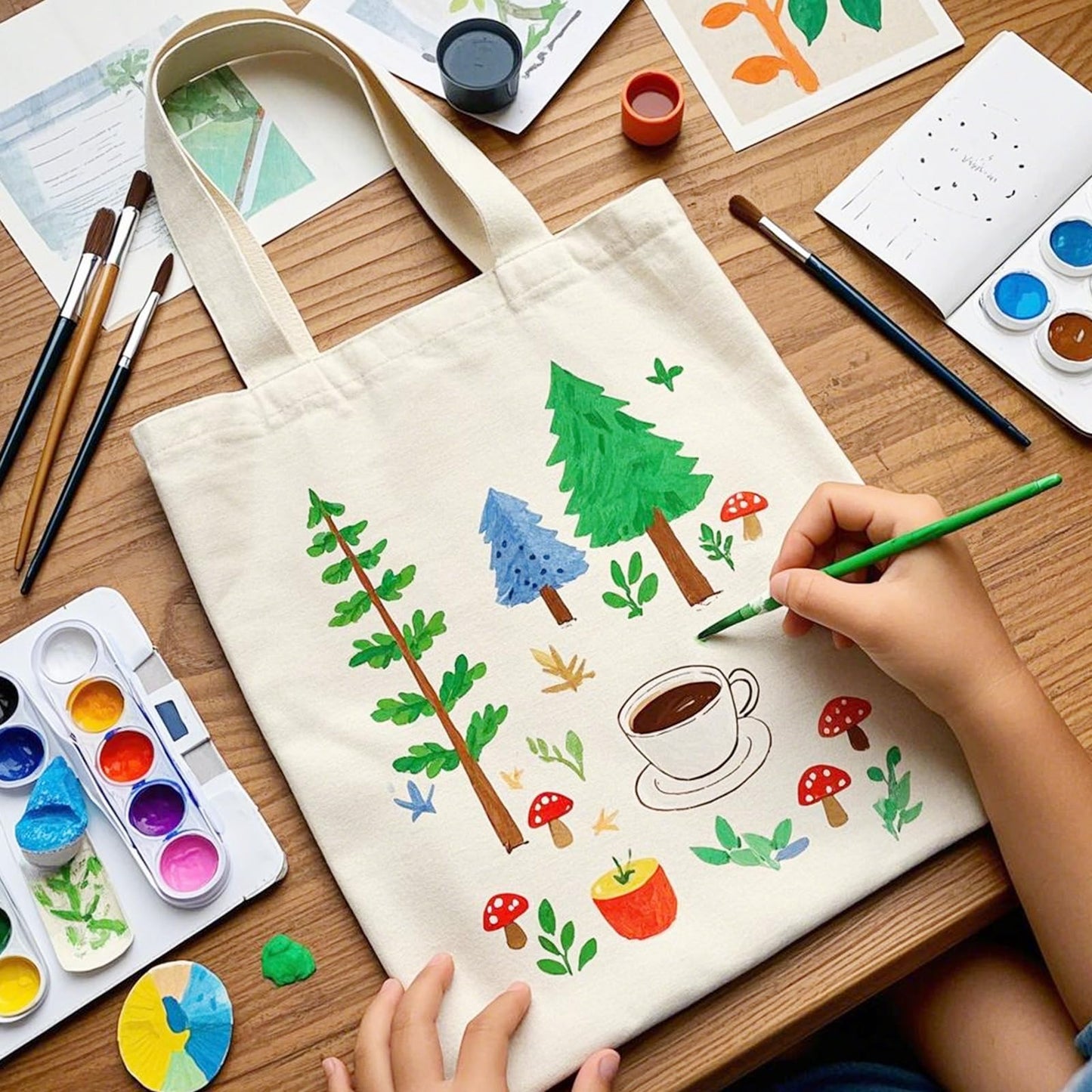 ORJ 50 PCS 13 x 15 Inch Sublimation Blank Canvas Bags Bulk, Tote Bags for Sublimation, Canvas Tote Bags DIY Custom Shopping Bag