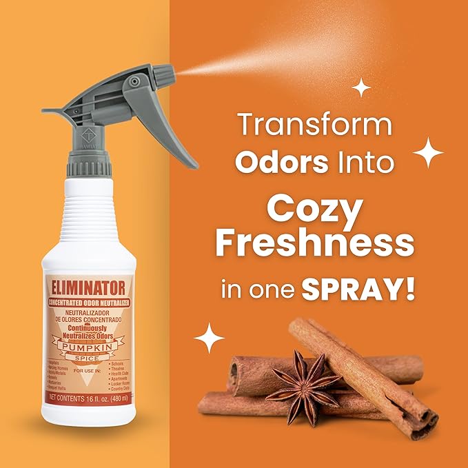 Eliminator Air Freshener and Odor Neutralizer: Industrial-Strength Odor Elimination with Advanced Molecular Technology for 24-Hour Freshness - Transform Your Space Instantly (Pumpkin Spice)